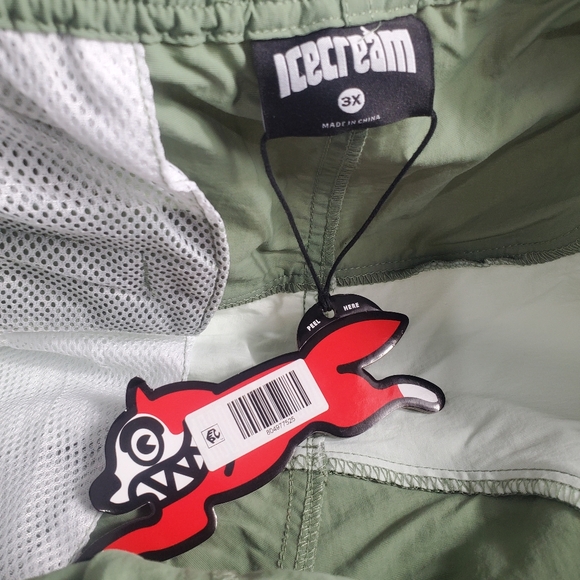 ICECREAM Men’s Size 3X Green Lime Nylon Shorts 37" Waist New with Tags - Picture 4 of 6